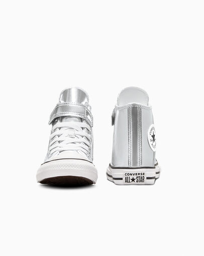Chuck Taylor All Star Metallic Easy-On Silver/White/Silver, Heel View