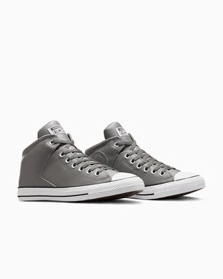 Chuck Taylor All Star High Street Faux-Leather Sharkskin/Sharkskin/White, Outer Side View