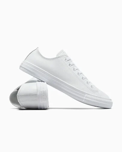 Chuck Taylor All Star Leather Mono White, Detail Angle View