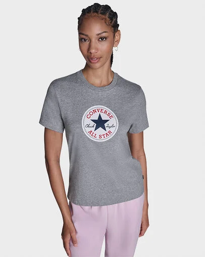 Chuck Taylor All Star Patch T-Shirt Vintage Grey Heather, Front View