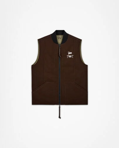 Converse x Patta Four-Leaf Clover Utility Reversible Padded Vest Java/Burnt Olive, Front View