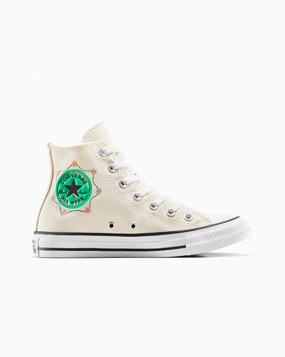 Chuck Taylor All Star Lily Pad Egret/White/Apex Green, Outer Side View
