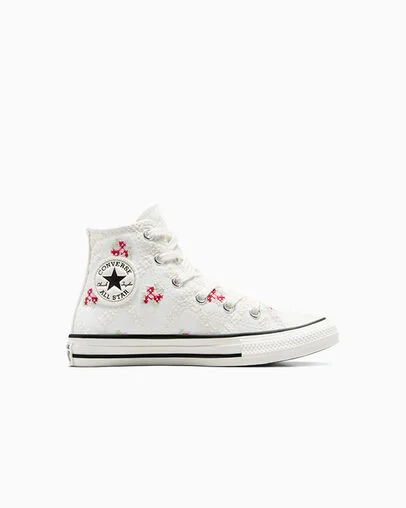 Chuck Taylor All Star Rose Cross Stitch Vintage White/Egret, Outer Side View