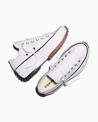 Run Star Hike Platform Canvas White/Black/Gum, Angled View