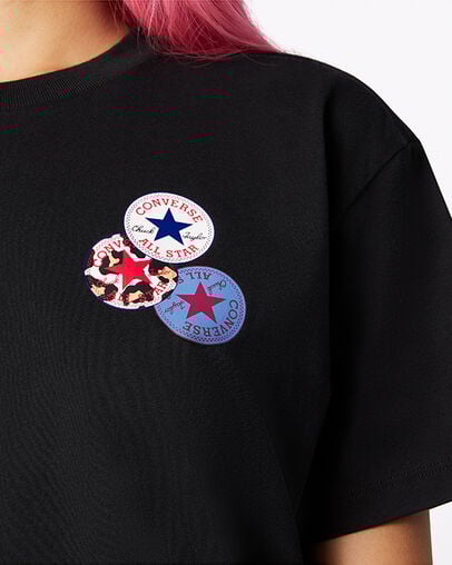 Logo Distort Tee Converse Black, Detail View