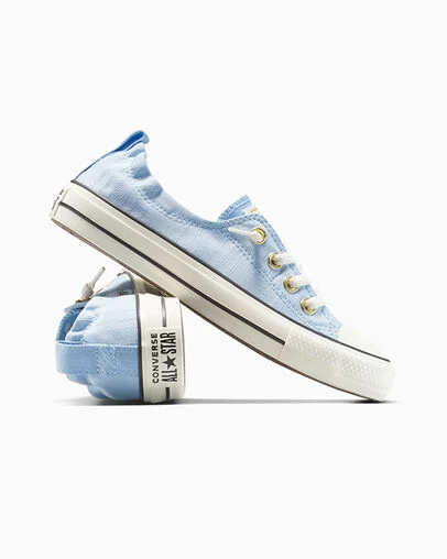 Chuck Taylor All Star Shoreline Woven Canvas Blue It/Egret/Black, Detail Angle View