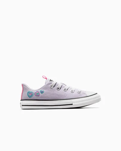 Chuck Taylor All Star Rave Hearts Vapor Violet/Oops Pink/ White, Outer Side View