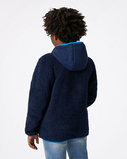 Sherpa Half Zip Jacket Midnight Navy, Detail View