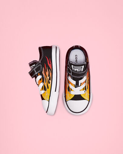 Archive Flames Hook and Loop Chuck Taylor All Star Black/Enamel Red/Fresh Yellow