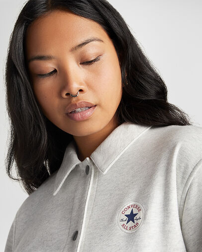 Andover French Terry Jacket Light Retro Grey Heather, Detail View