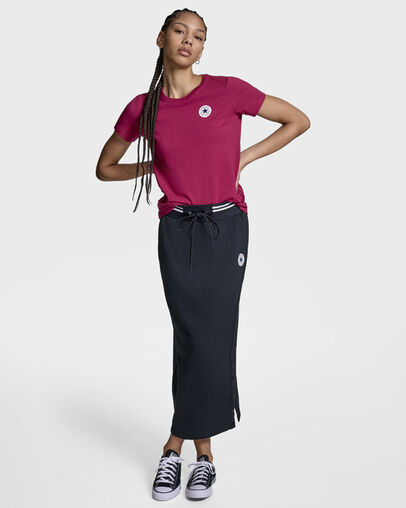 Retro Chuck Taylor All Star Patch T-Shirt Sporty Berry, Back View