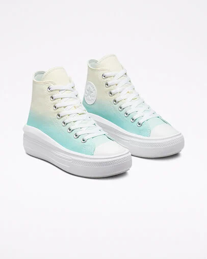 Chuck Taylor All Star Move Ombr&eacute; Platform Egret/Light Dew/White, Angled View