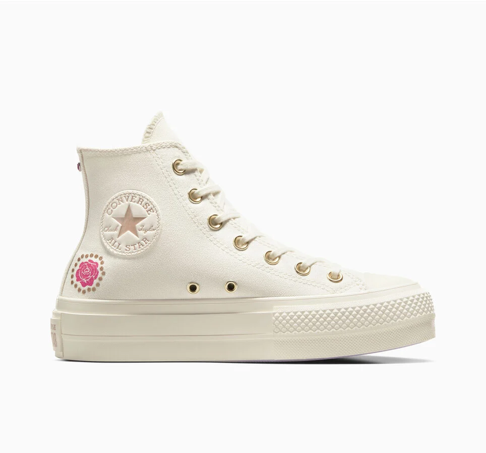 Chuck Taylor All Star Lift Platform Shine Pop Egret/Light Gold/Vapor Violet