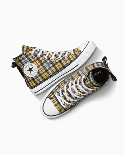Chuck Taylor All Star Plaid Black/Yellow/White, Angled View