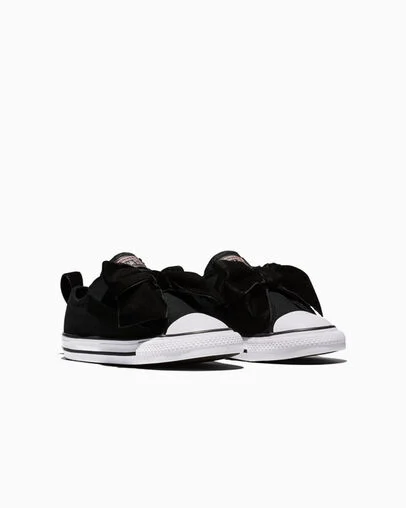 Chuck Taylor All Star One Strap Velvet Bows Black/White/Petal Pit