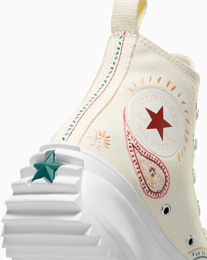 Run Star Hike Platform Crafted Egret/Ritual Red/White, Detail Angle View