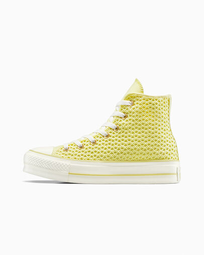 Chuck Taylor All Star Lift Platform Knit Lemon Slushy/Lemon Slushy, Inner Side View