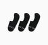 3-Pack Wordmark Stripe Liner Socks Black