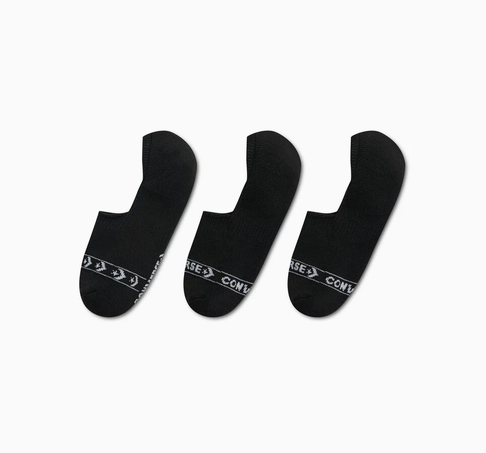 3-Pack Wordmark Stripe Liner Socks Black