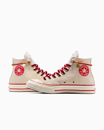 Chuck 70 Lunar New Year Egret/Enamel Red/Light Gold, Detail Angle View