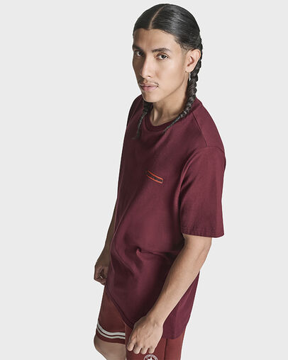 Star Logo T-Shirt Deep Bordeaux, Full Body View