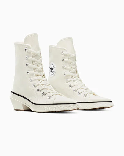 Chuck 70 De Luxe Pointed Egret/Black/White, Top and Side View