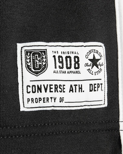 Retro Stripe Shorts Black, Full Body View