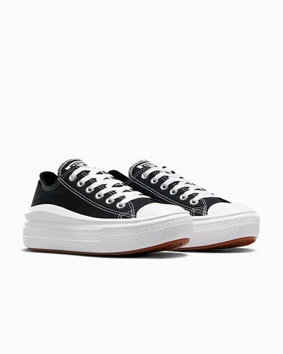 Chuck Taylor All Star Move Canvas Platform Black/White/White, Top and Side View
