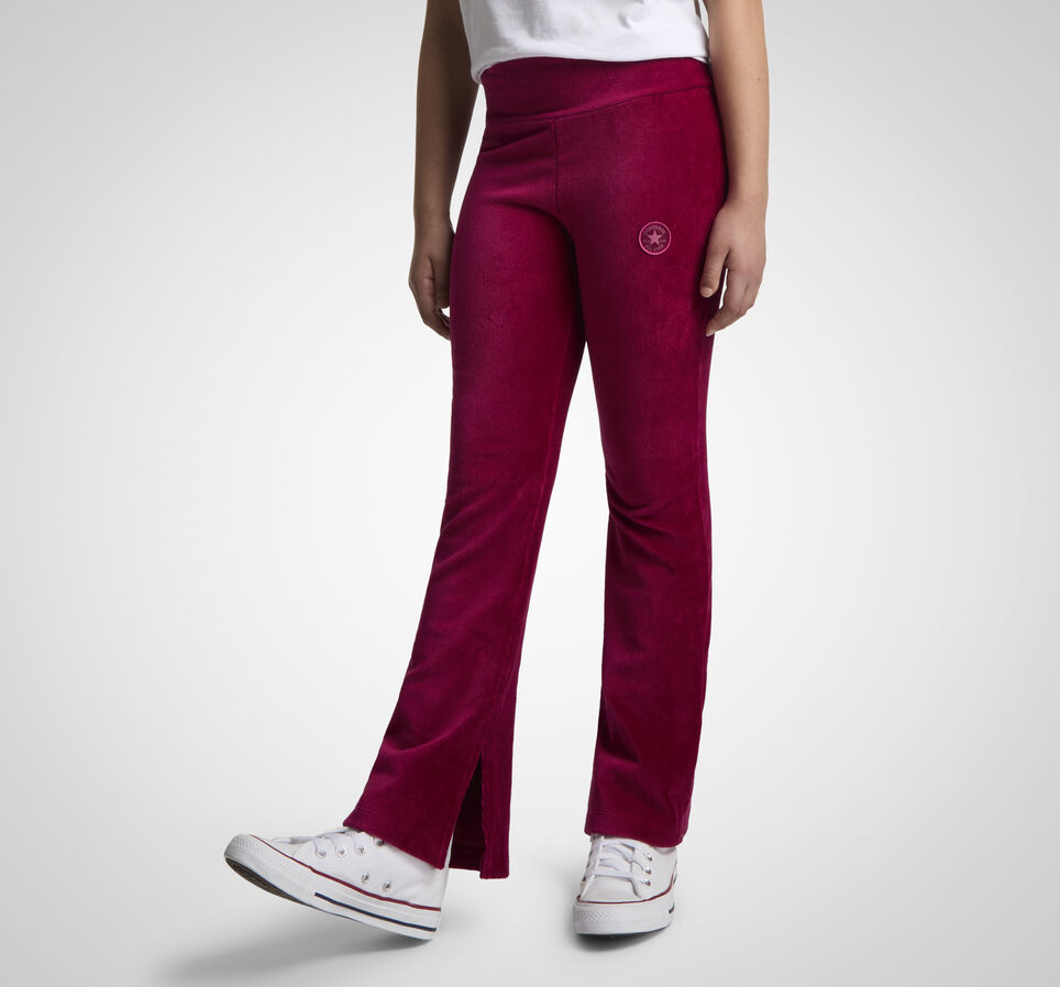 Velour Flared Leggings Sporty Berry