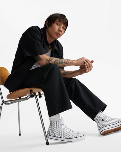 Chuck Taylor All Star Pro Bones White/Black/White, On Foot Shot 2