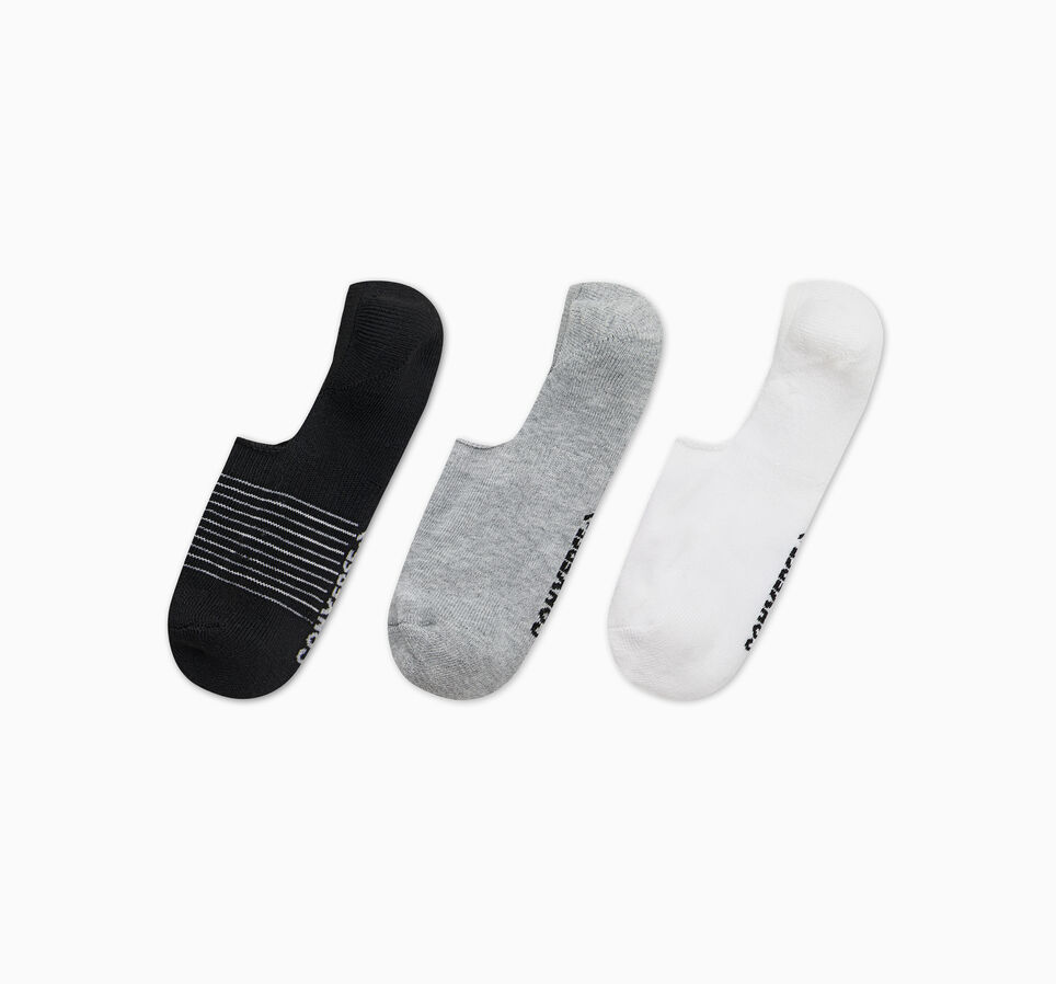 3-Pack Striped Liner Socks Black
