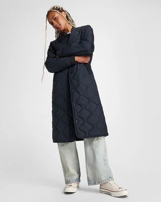 Extra Long Malden Jacket Converse Black, Front View