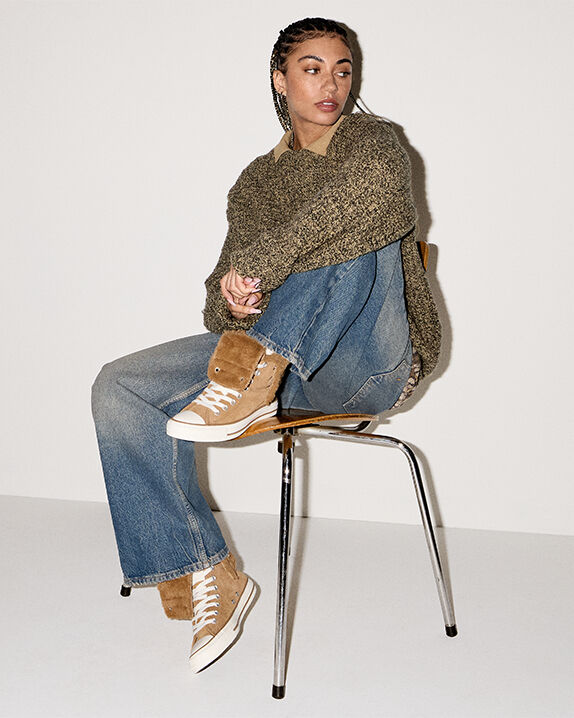 Chuck Taylor All Star Fold Over XHi Faux Fur Women's High Top Shoe
