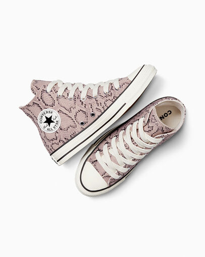 Chuck Taylor All Star Snakeskin Print Warm Clay/Egret/Egret, Angled View