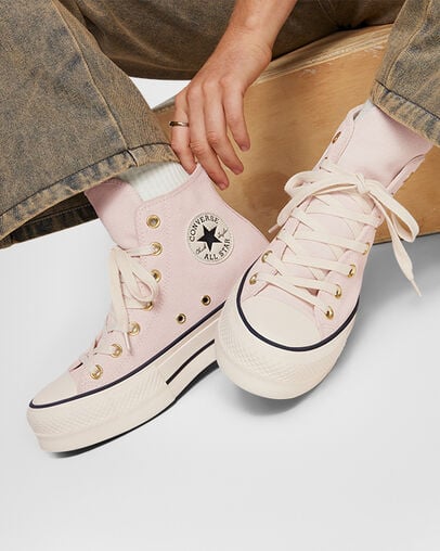 Chuck Taylor All Star Lift Platform Suede Pale Petal/Natural Ivory/Black, Reflective View
