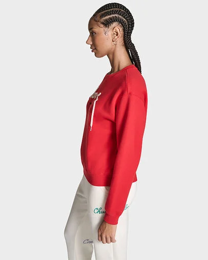 Love Lace Long Sleeve Crew Converse Red, Back View