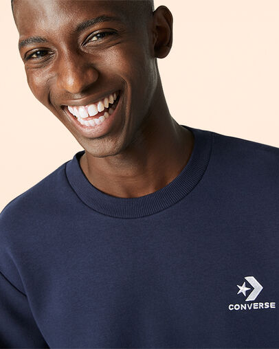 Star Chevron Embroidered Crew Obsidian