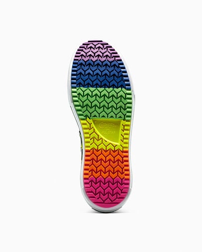 Chuck Taylor All Star Lift Double Stack Platform Pride Chaos Fuchsia/Orange Rind, Outsole View