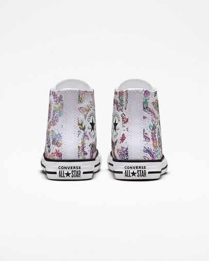 Chuck Taylor All Star Butterfly Shine White/Pink/Purple/Blue, Heel View