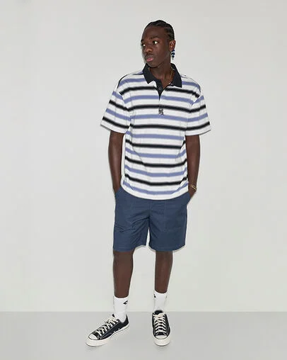 CONS Script Stripe Polo Shirt Indigo Storm Multi, Full Body View