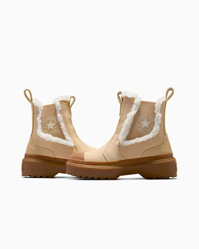 Chuck Taylor All Star Chelsea Lugged Suede Warm Quarry/Egret/Gum, Detail Angle View