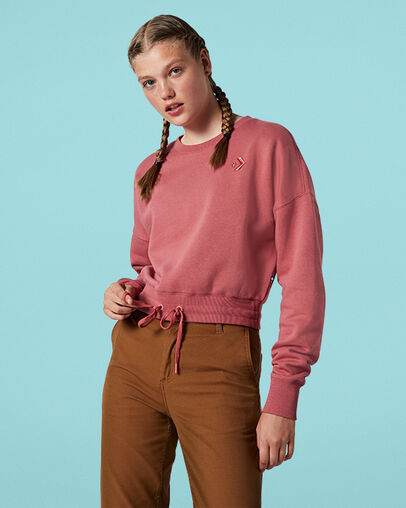 Star Chevron Cropped Crew Light Redwood