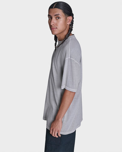 CONS Embroidered T-Shirt Grey Area, Back View