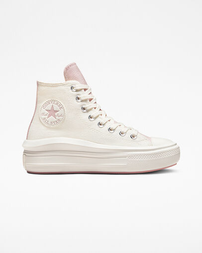 Chuck Taylor All Star Move Platform Tonal Materials Egret/Stone Mauve/Rust Pink, Outer Side View
