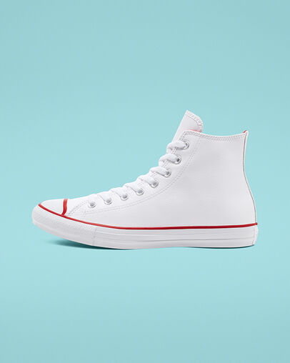 Seasonal Color Leather Chuck Taylor All Star White/Mouse/University Red