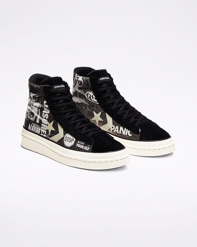 Converse x Pleasures Pro Leather Black/White/Egret
