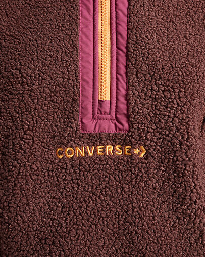 Sherpa Half Zip Top Eternal Earth Brown, Detail View