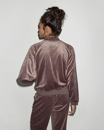 Chuck Taylor Patch Velour Long-Sleeve Track Jacket Pot Hole Plum