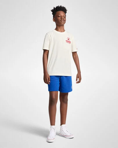 Retro Athletics Short Relaxed Sleeve T-Shirt Egret/Converse Red, Full Body View