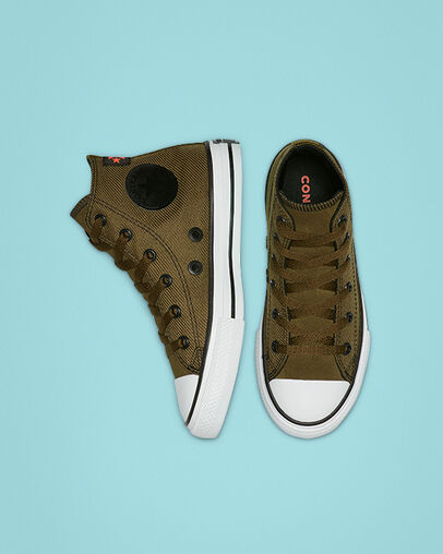 Heavy Gauge Twill Chuck Taylor All Star Surplus Olive/Black/White